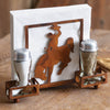 Cowboy Salt Pepper and Napkin Caddy