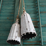 Whitewashed Metal Bell Set of 2