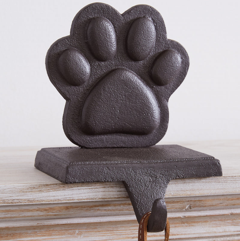 Cast Iron Dog Paw Stocking Holder