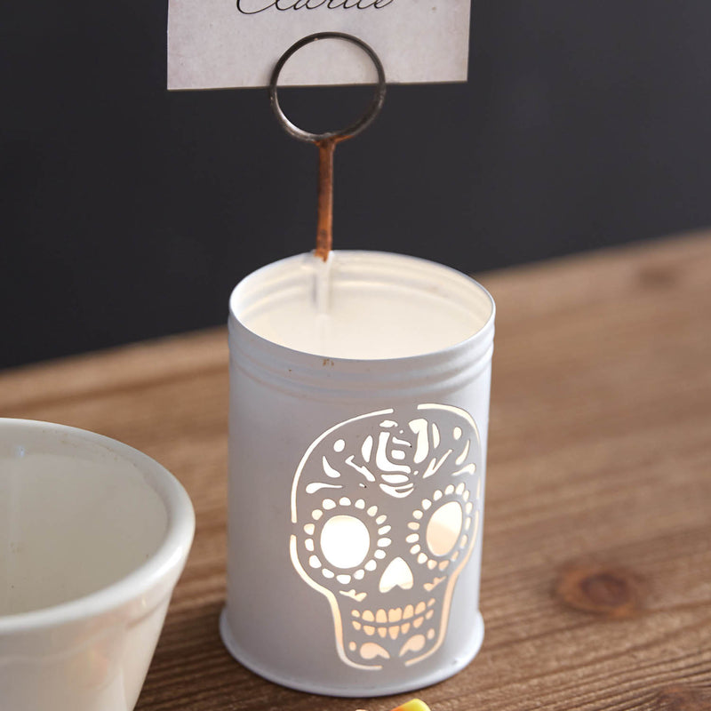 Sugar Skull Luminary Place Card Holder  Set of 4