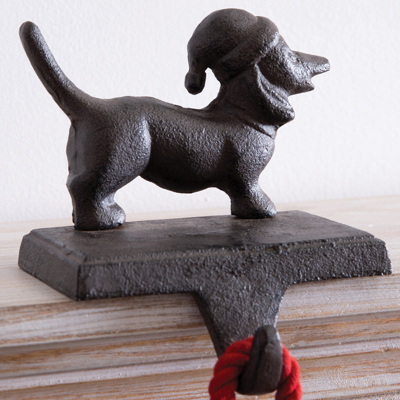 Cast Iron Dachshund Stocking Holder