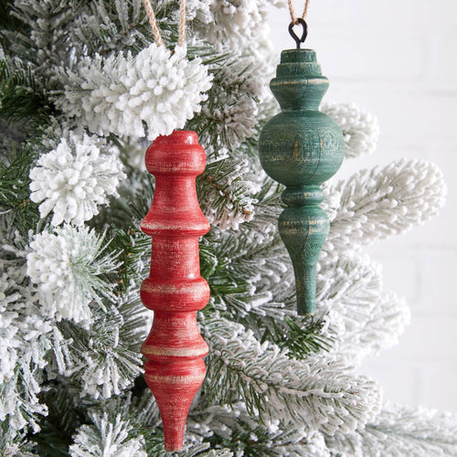 Christmas Finial Ornament Set of 2