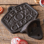 Beer O' Clock Wall Mounted Bottle Opener Set of 2