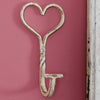 Aged Cast Iron Heart Hook Set of 4