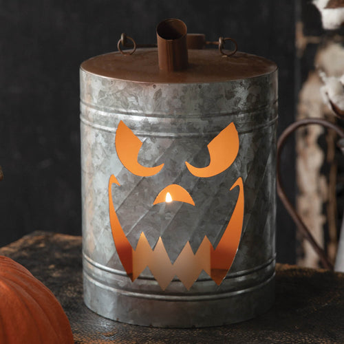 Haunted Scarecrow Oil Can Candleholder