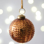 Hobnail Mercury Glass Ornament Set of 4