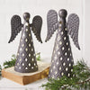 Pressed Tin Tabletop Angel Sculpture Set of 2