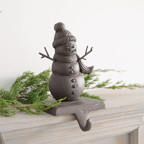 Mommy Snowman Cast Iron Stocking Holder