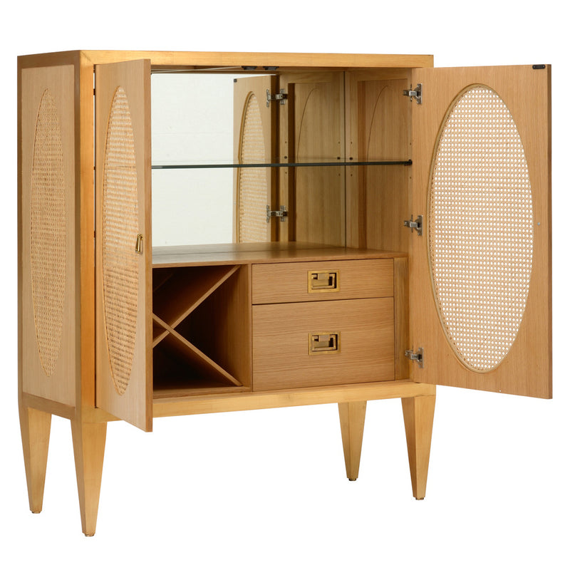 Chelsea House Petite Caned Bar Cabinet