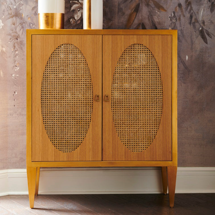 Chelsea House Petite Caned Bar Cabinet