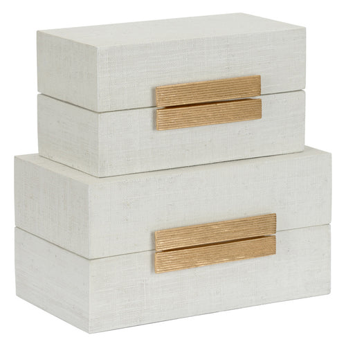 Chelsea House Raffia White Box Set of 2