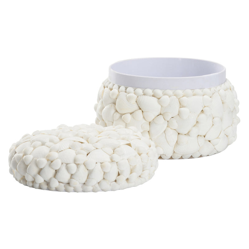 Chelsea House Round White Shell Box