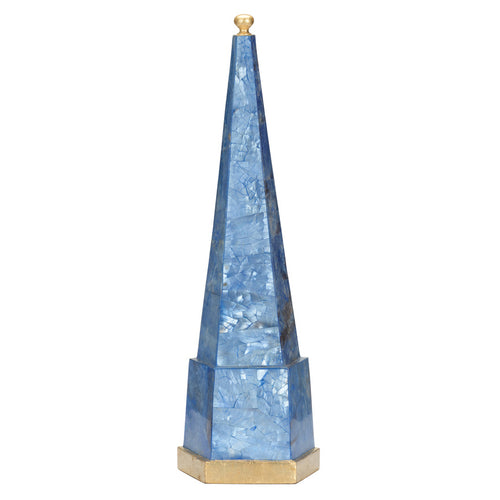 Chelsea House Blue Capiz Obelisk Sculpture