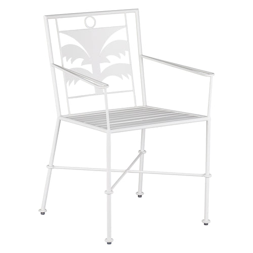 Currey & Co Las Palmas White Armchair