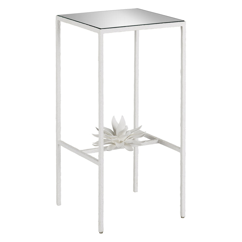 Currey & Co Sisalana White Accent Table