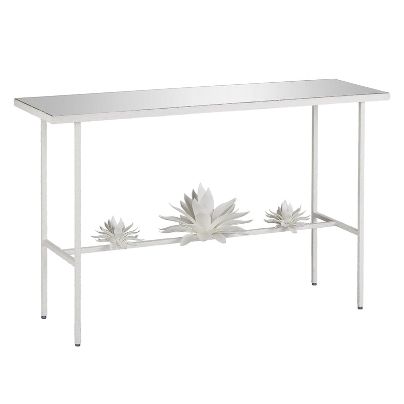 Currey & Co Sisalana White Console Table