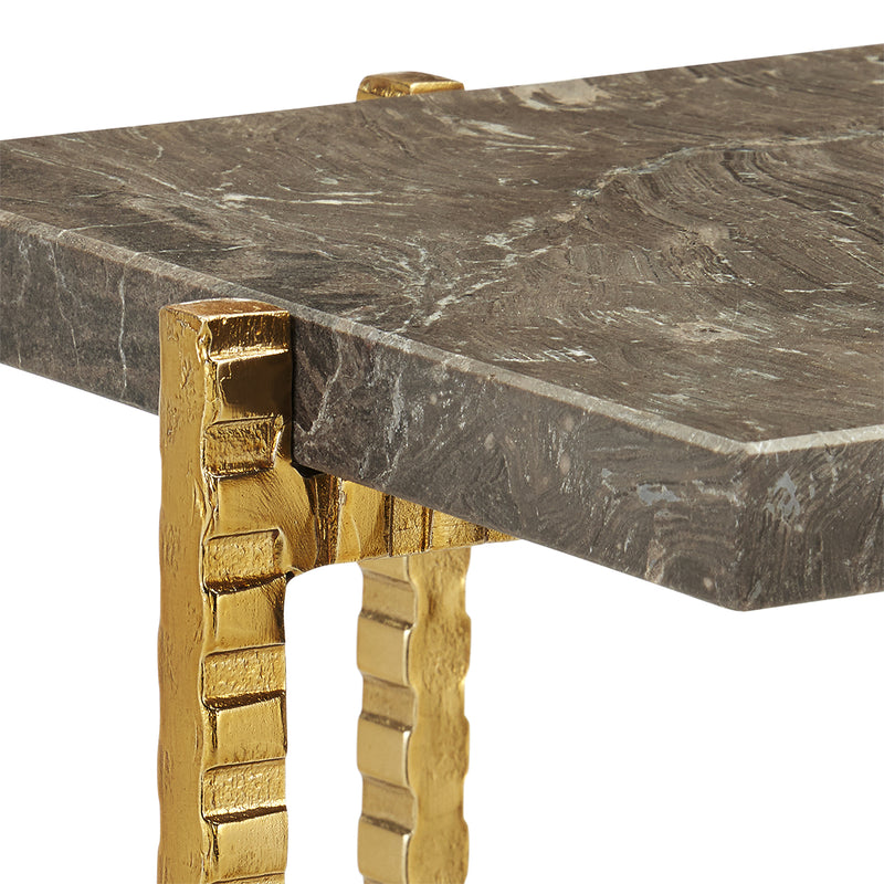 Currey & Co Flying Gold Marble Drink Table