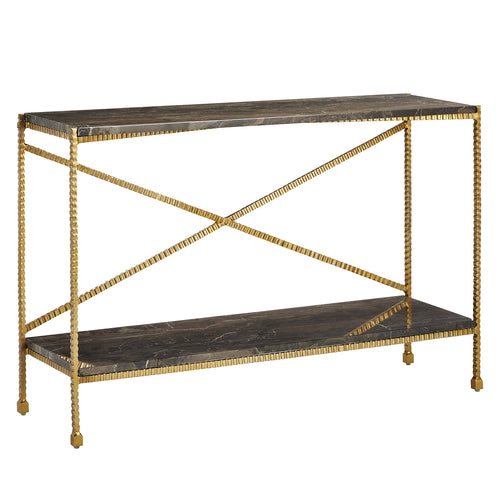 Currey & Co Flying Gold Console Table