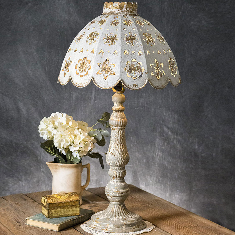 Table Lamp with Decorative Metal Shade