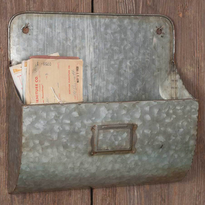 Galvanized Wall Pocket Set of 2