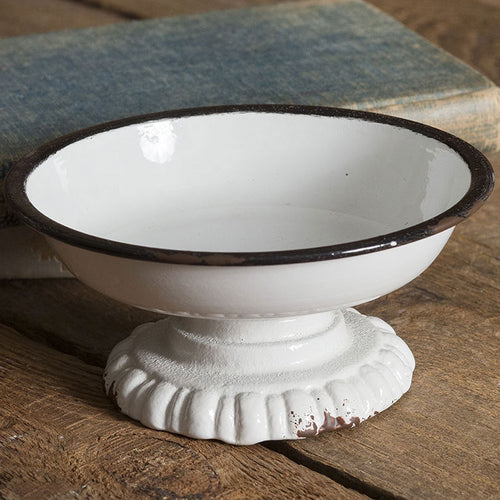 Black Trim Pedestal Display Bowl