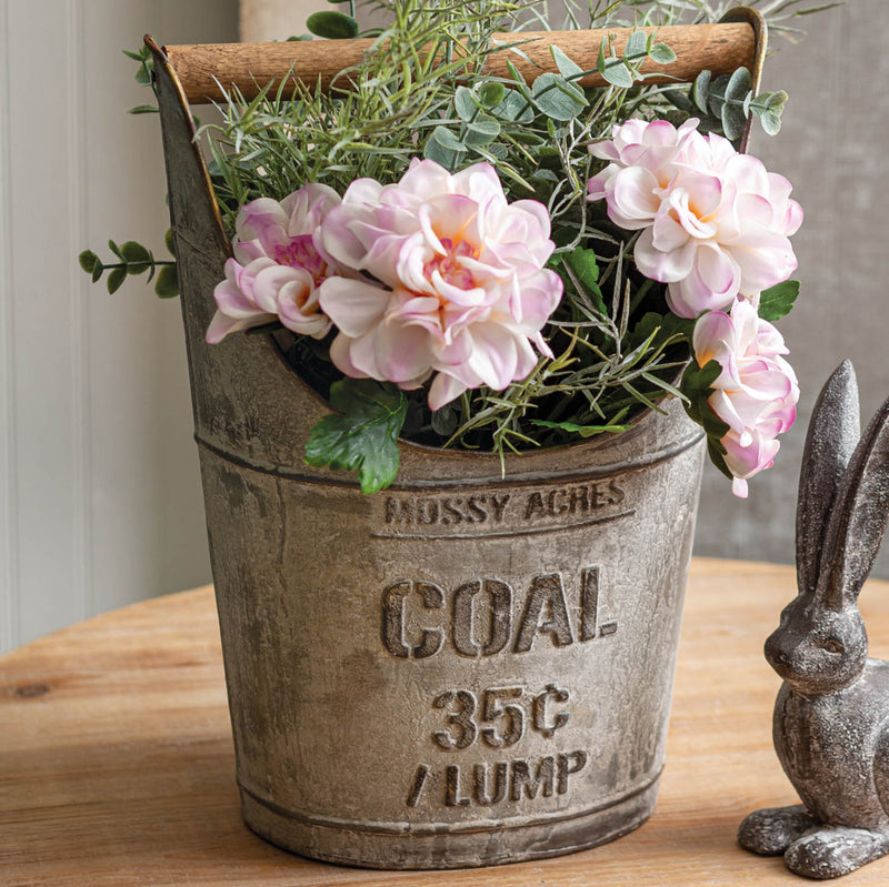 Coal Bucket with Wooden Handle