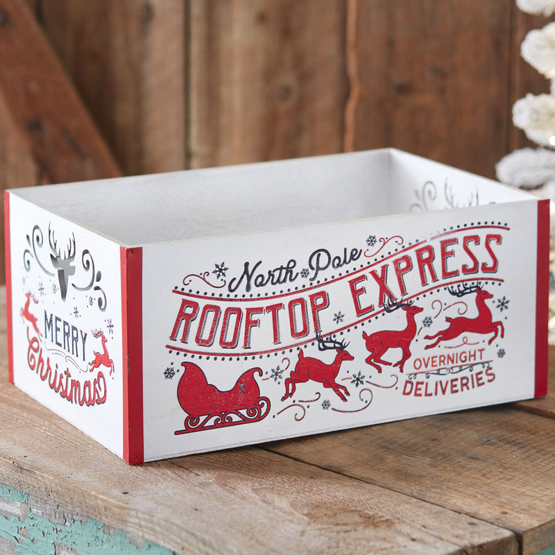 Rooftop Express Wooden Christmas Crate