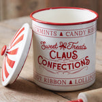 Claus Confections Enameled Christmas Container