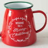 Wishing You A Merry Christmas Enameled Creamer Cup