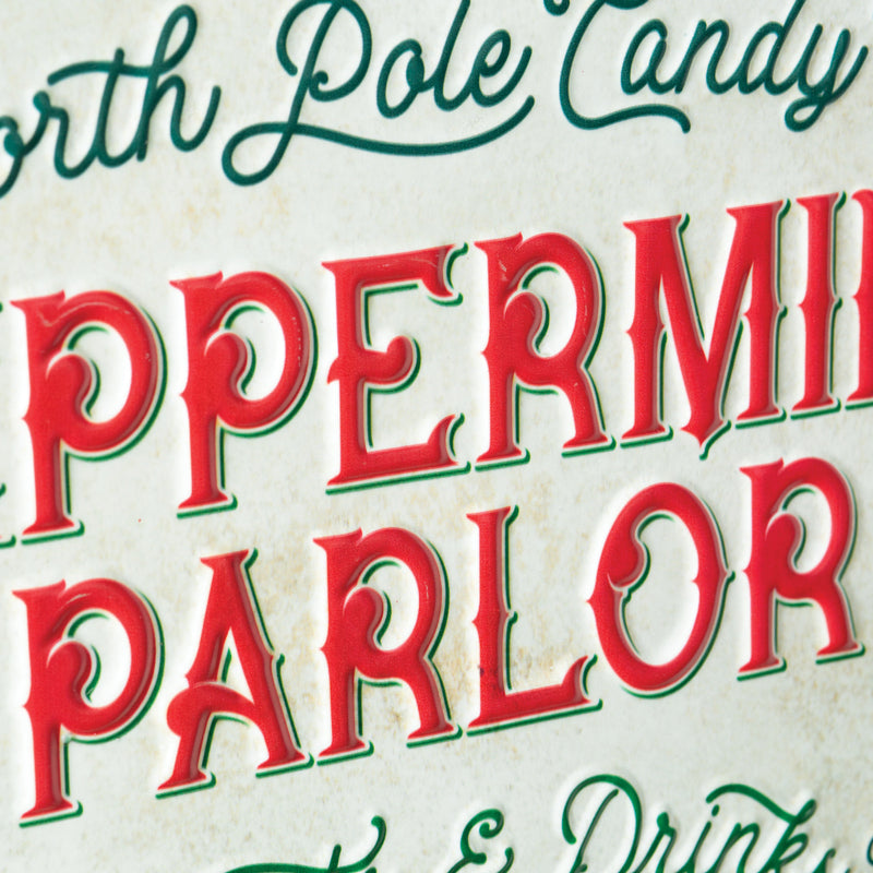 North Pole Peppermint Parlor Metal Wall Art