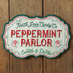 North Pole Peppermint Parlor Metal Wall Art