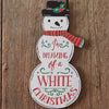 Dreaming of a White Christmas Snowman Wall Sign