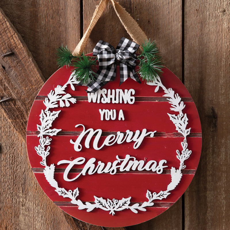 Wishing You A Merry Christmas Ornament Wall Art