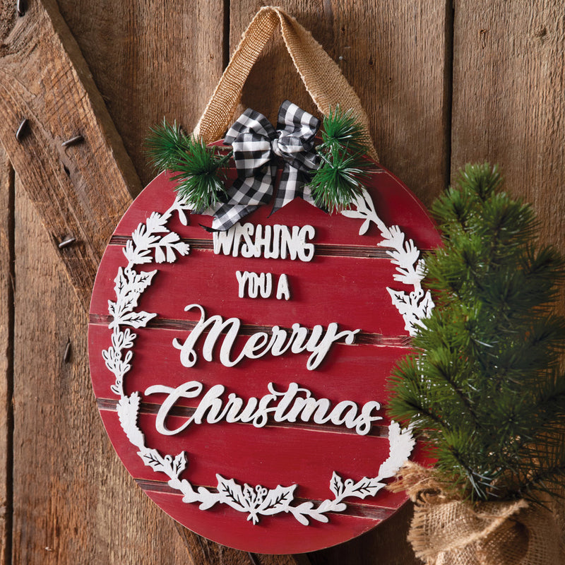 Wishing You A Merry Christmas Ornament Wall Art