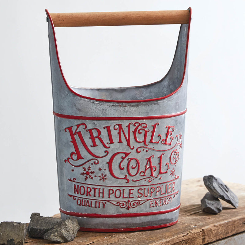 Kringle Coal Bucket with Wooden Handle