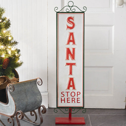 Santa Stop Here Sign