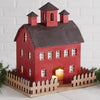 Red Holiday Barn Candle Lantern