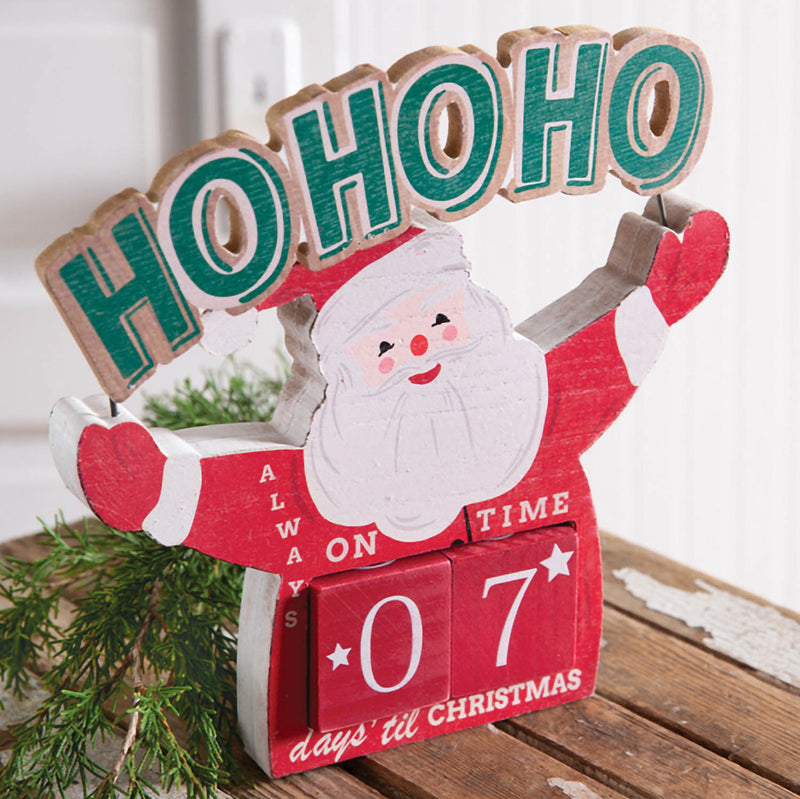 Santa Christmas Countdown Blocks Decor