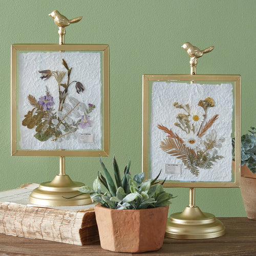 Gilded Pressed Botanical Stand