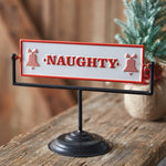 Naughty Nice Rotating Tabletop Sign