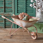 Rusty Harvest Wheelbarrow Sculpture