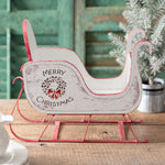 Merry Christmas Tabletop Sleigh Sculpture