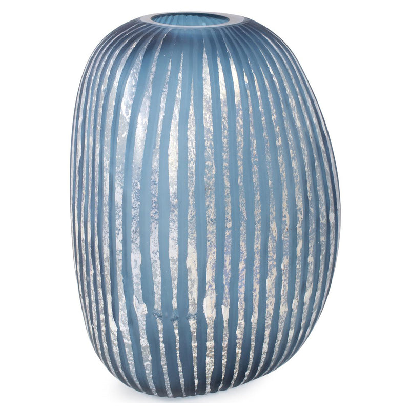 Yale Blue Asymmetrical Glass Vase