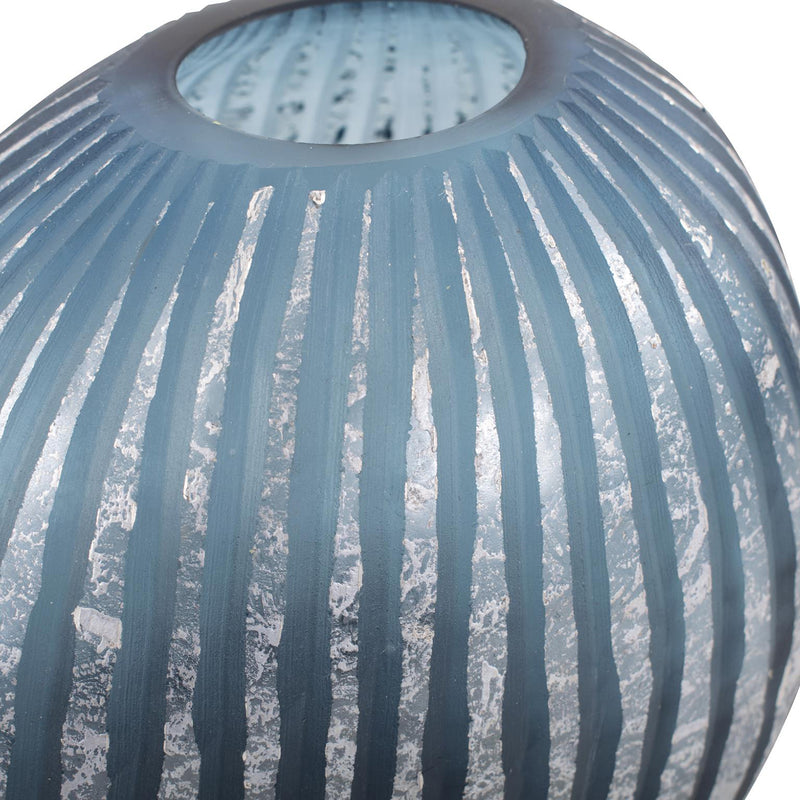 Yale Blue Asymmetrical Glass Vase