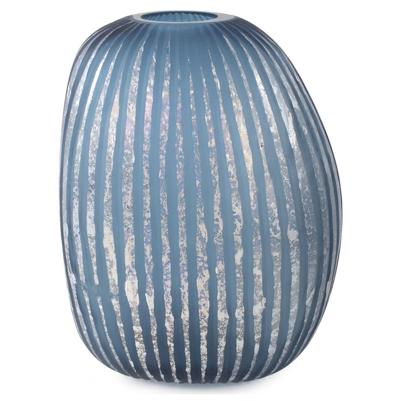 Yale Blue Asymmetrical Glass Vase