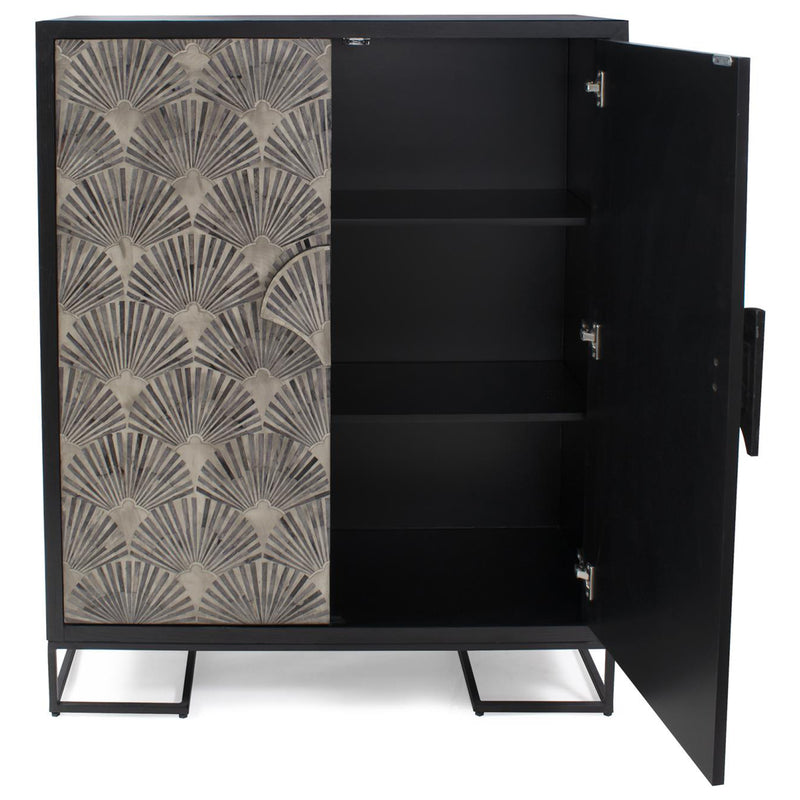 Harlow Tall Inlaid Bone Cabinet