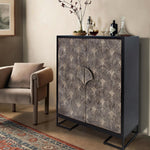 Harlow Tall Inlaid Bone Cabinet