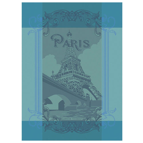 Garnier Thiebaut Paris Seine Turquoise Kitchen Towel Set of 4