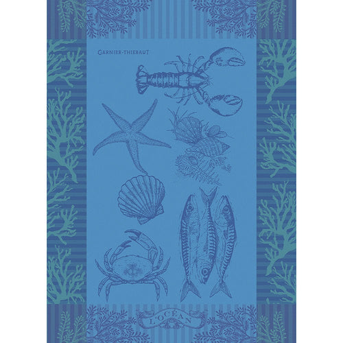 Garnier Thiebaut L'Ocean Bleu Kitchen Towel Set of 4