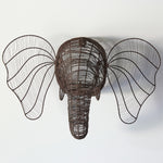 Wire Elephant Head Wall Mount